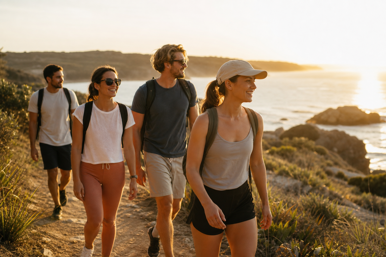 Detoxvivoneck Coastal Circuit Bundle walkers at sunrise